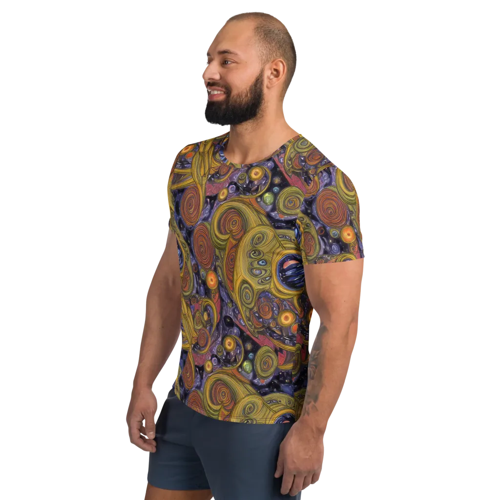 Orbiting Ochre on Men's Athletic T-Shirt — Left