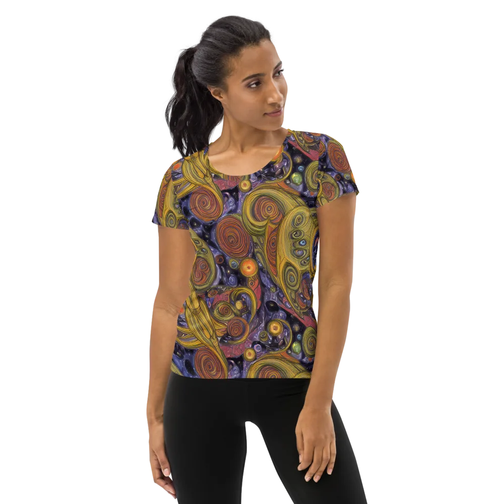 Orbiting Ochre on Women's Athletic T-Shirt — Front