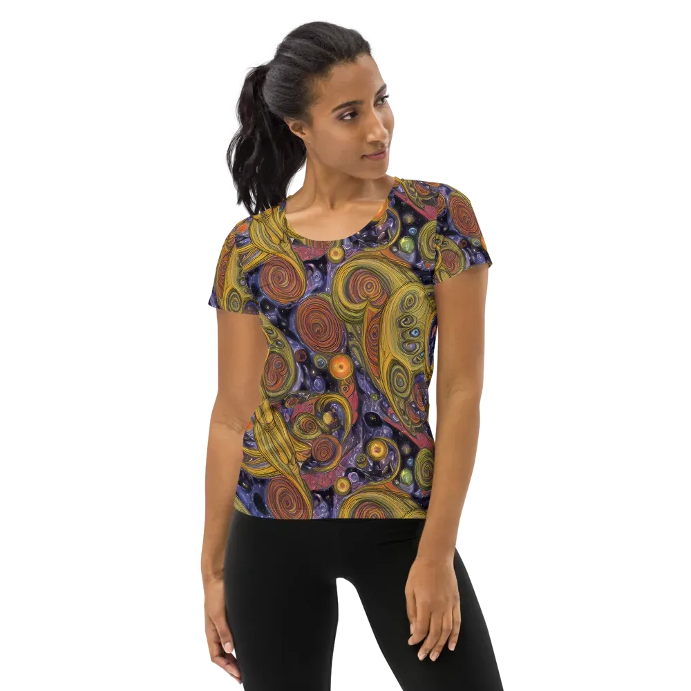 Orbiting Ochre on Women's Athletic T-Shirt — Front