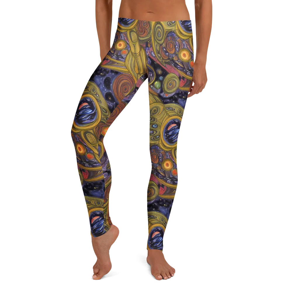 Orbiting Ochre on Leggings — Front