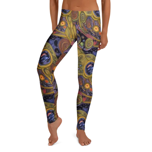 Orbiting Ochre on a Leggings