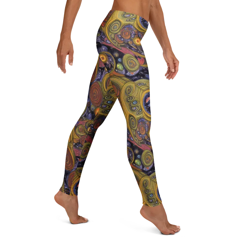 Orbiting Ochre on Leggings — Right
