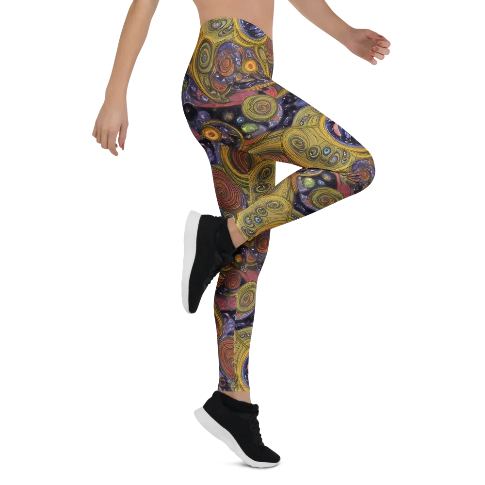 Orbiting Ochre on Leggings — Right