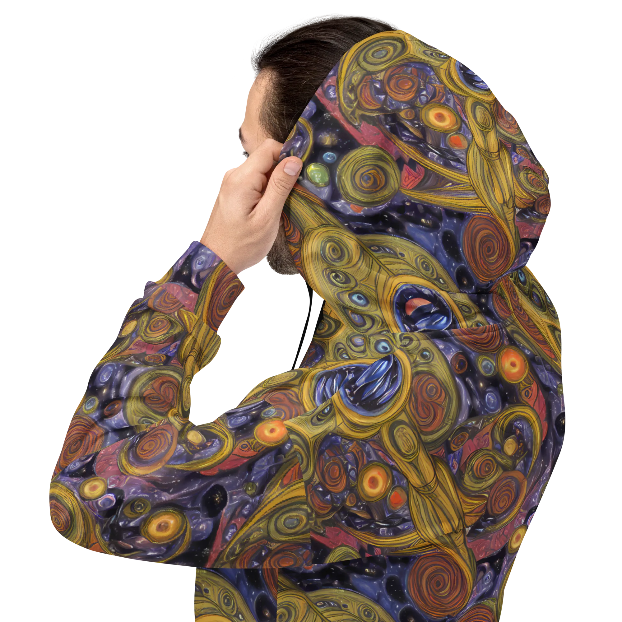 Orbiting Ochre on Hoodie — Back