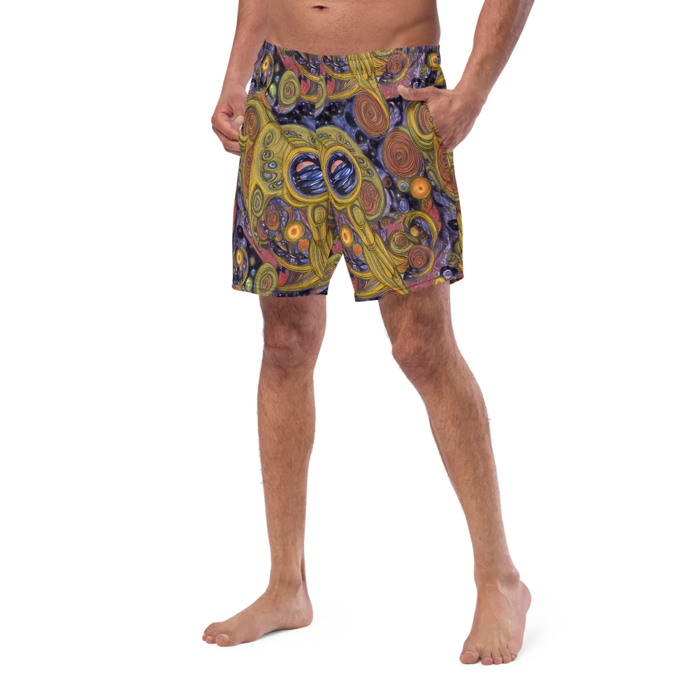 Orbiting Ochre on Swim Trunks — Left Front