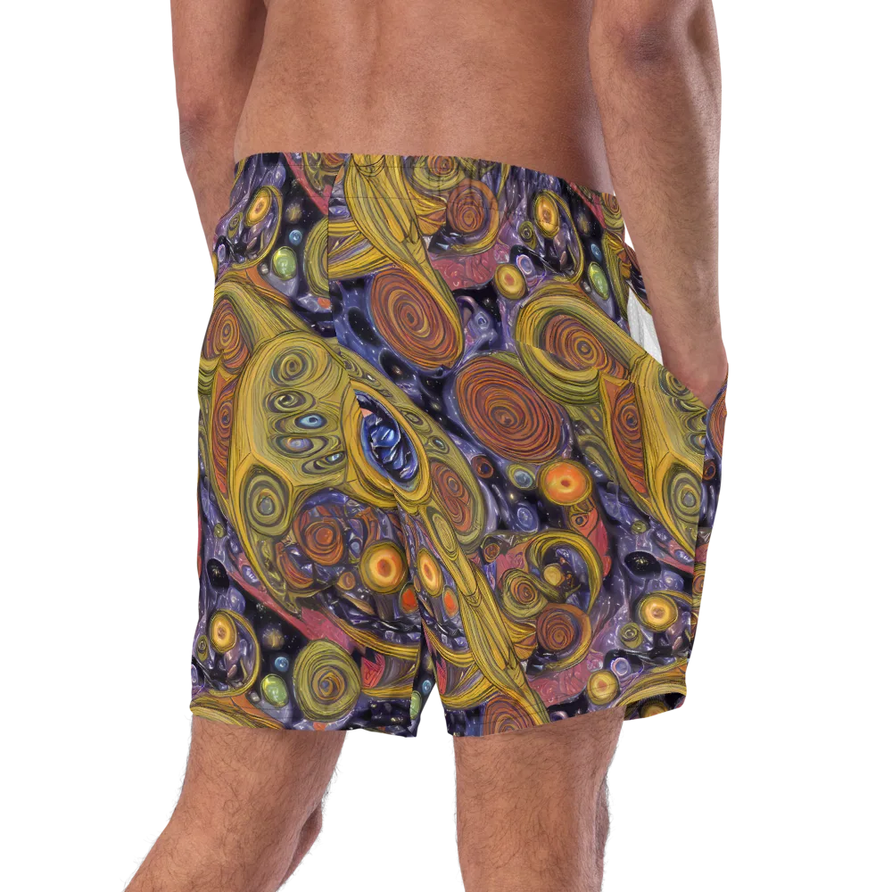Orbiting Ochre on Swim Trunks — Right Back