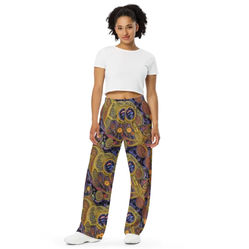 Orbiting Ochre on a Wide-Leg Pants