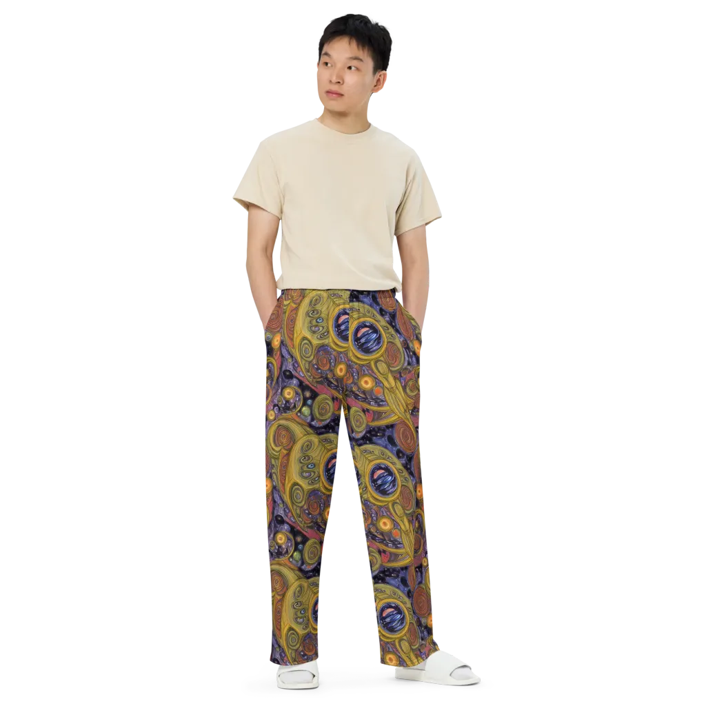Orbiting Ochre on Wide-Leg Pants — Front
