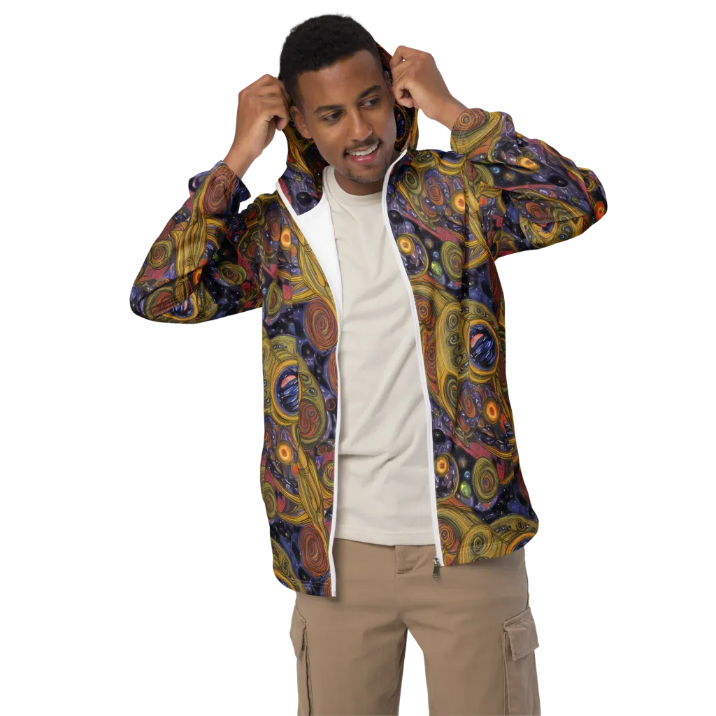 Orbiting Ochre on Men's Windbreaker — Front