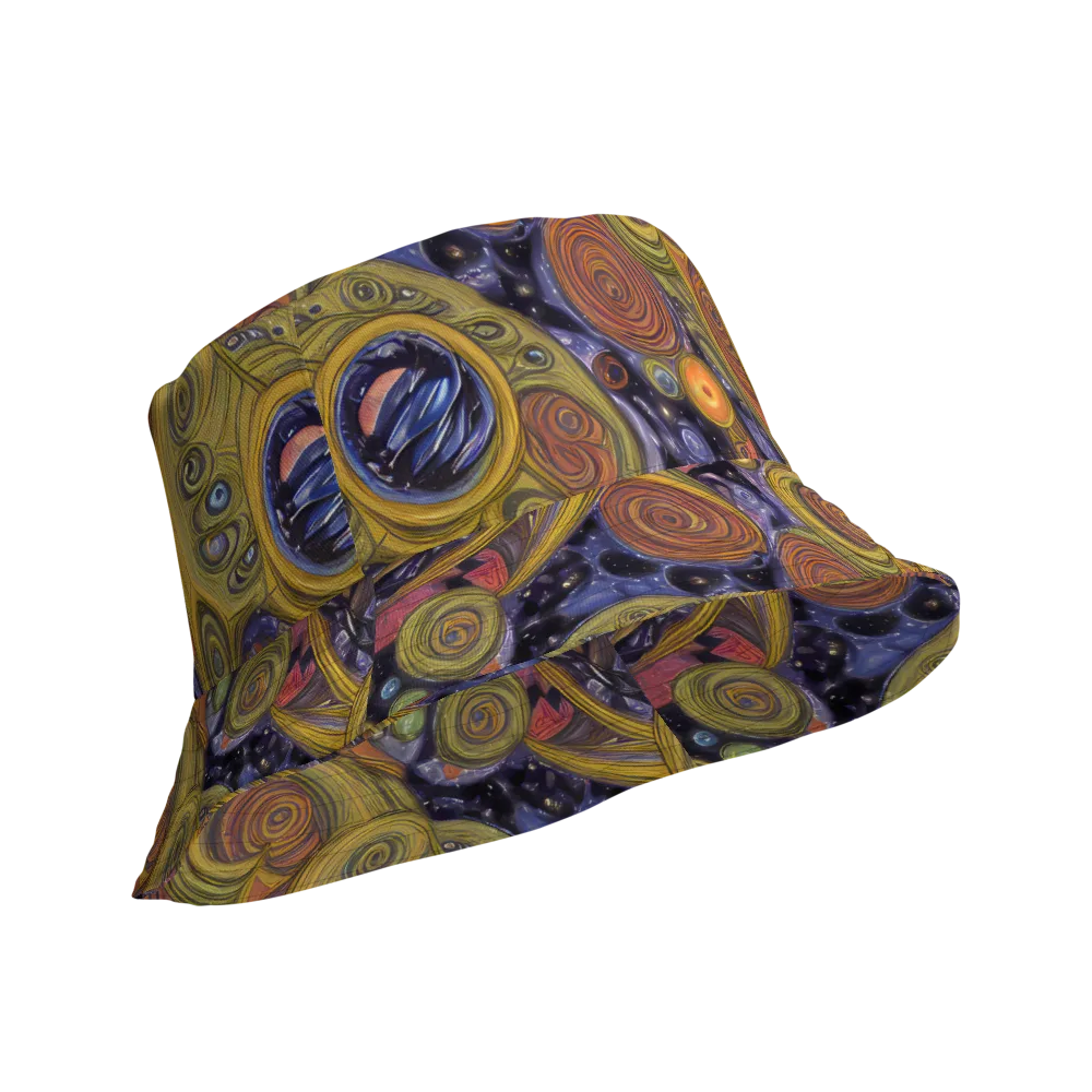 Orbiting Ochre on Reversible Bucket Hat — Product details Outside