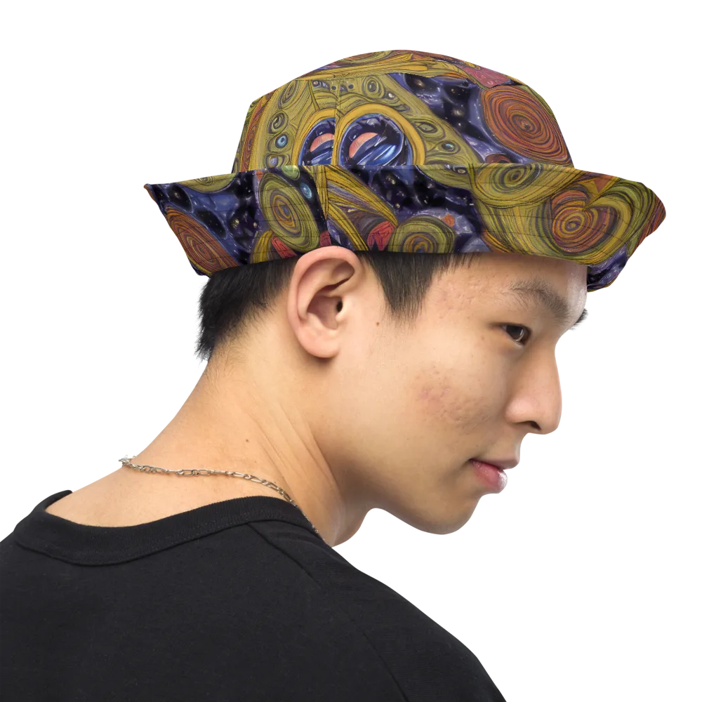 Orbiting Ochre on Reversible Bucket Hat — Right Outside