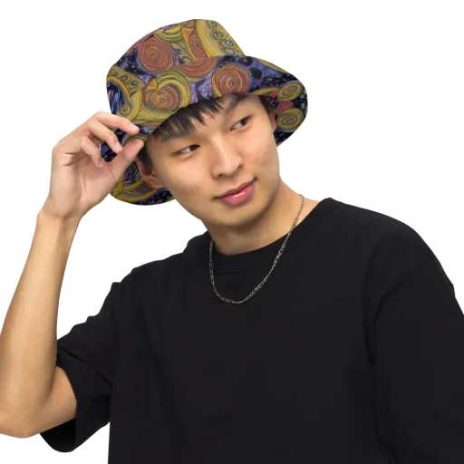 Orbiting Ochre on a Reversible Bucket Hat