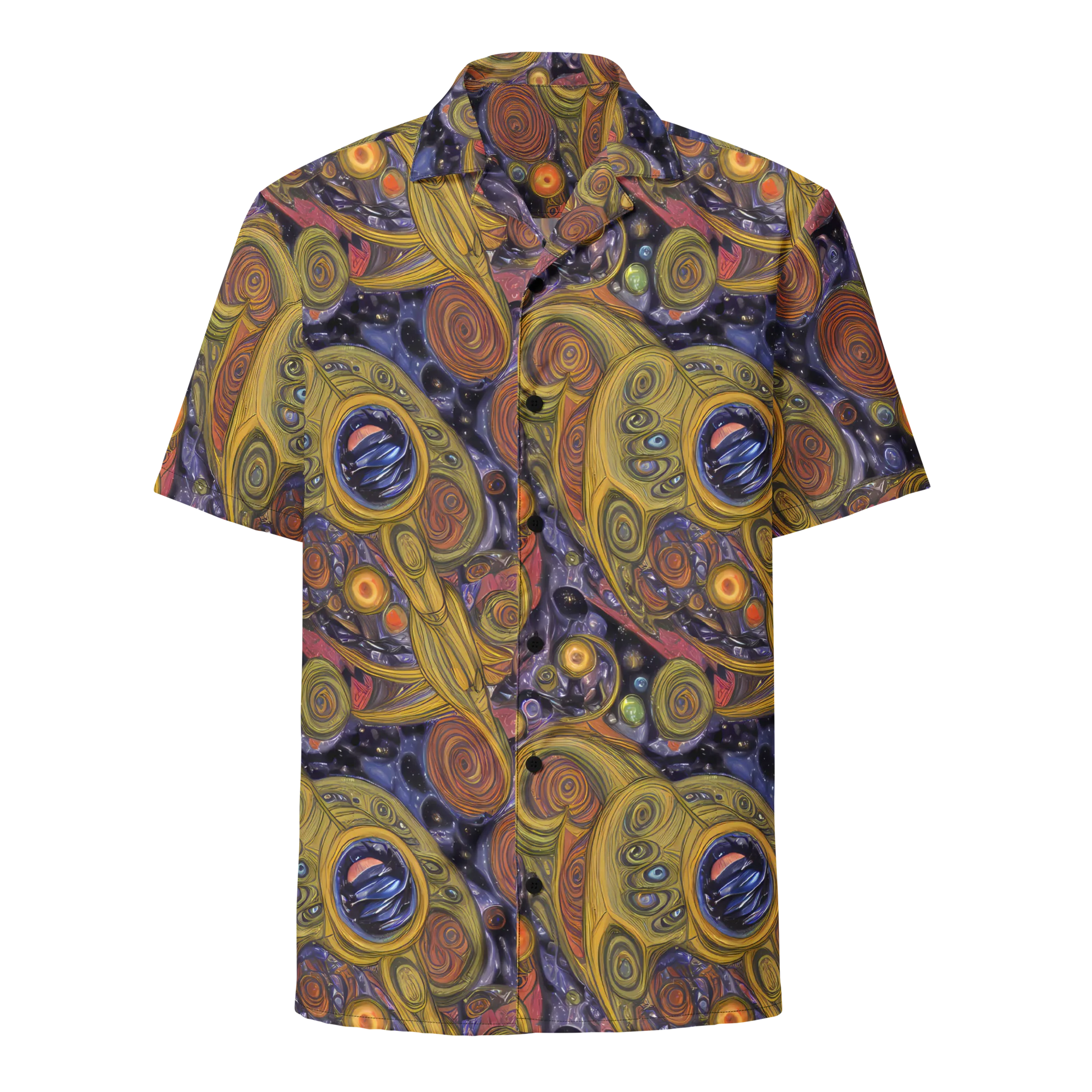 Orbiting Ochre on Button Shirt — Front