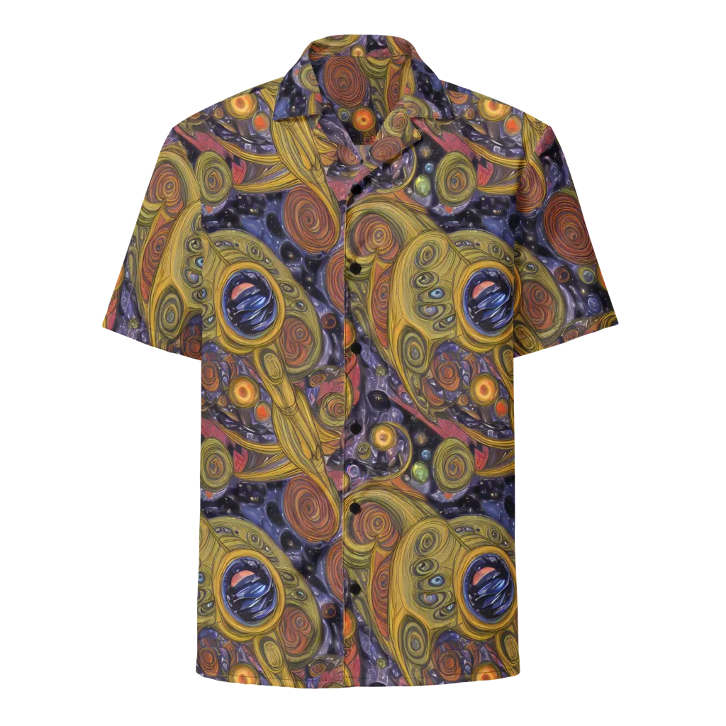 Orbiting Ochre on Button Shirt — Front