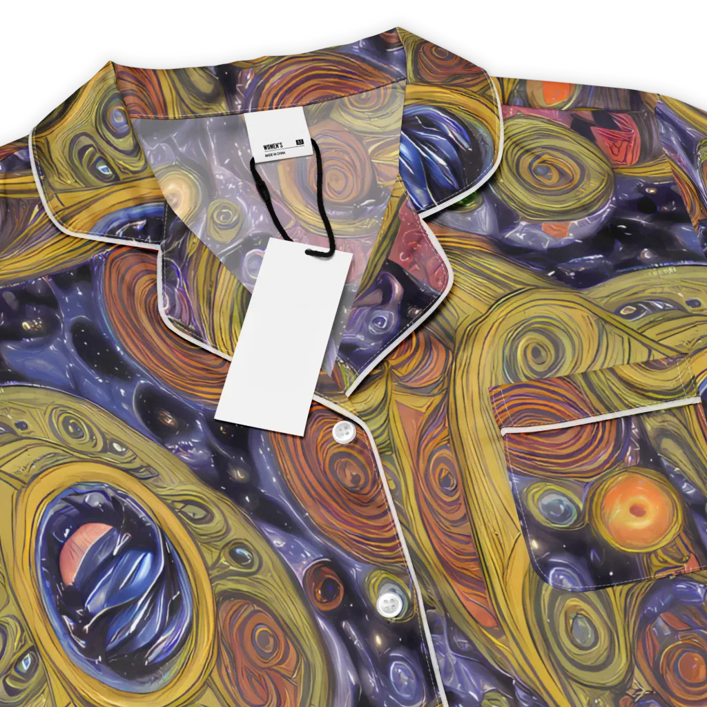 Orbiting Ochre on Women's Short Sleeve Pajama Top — Product details