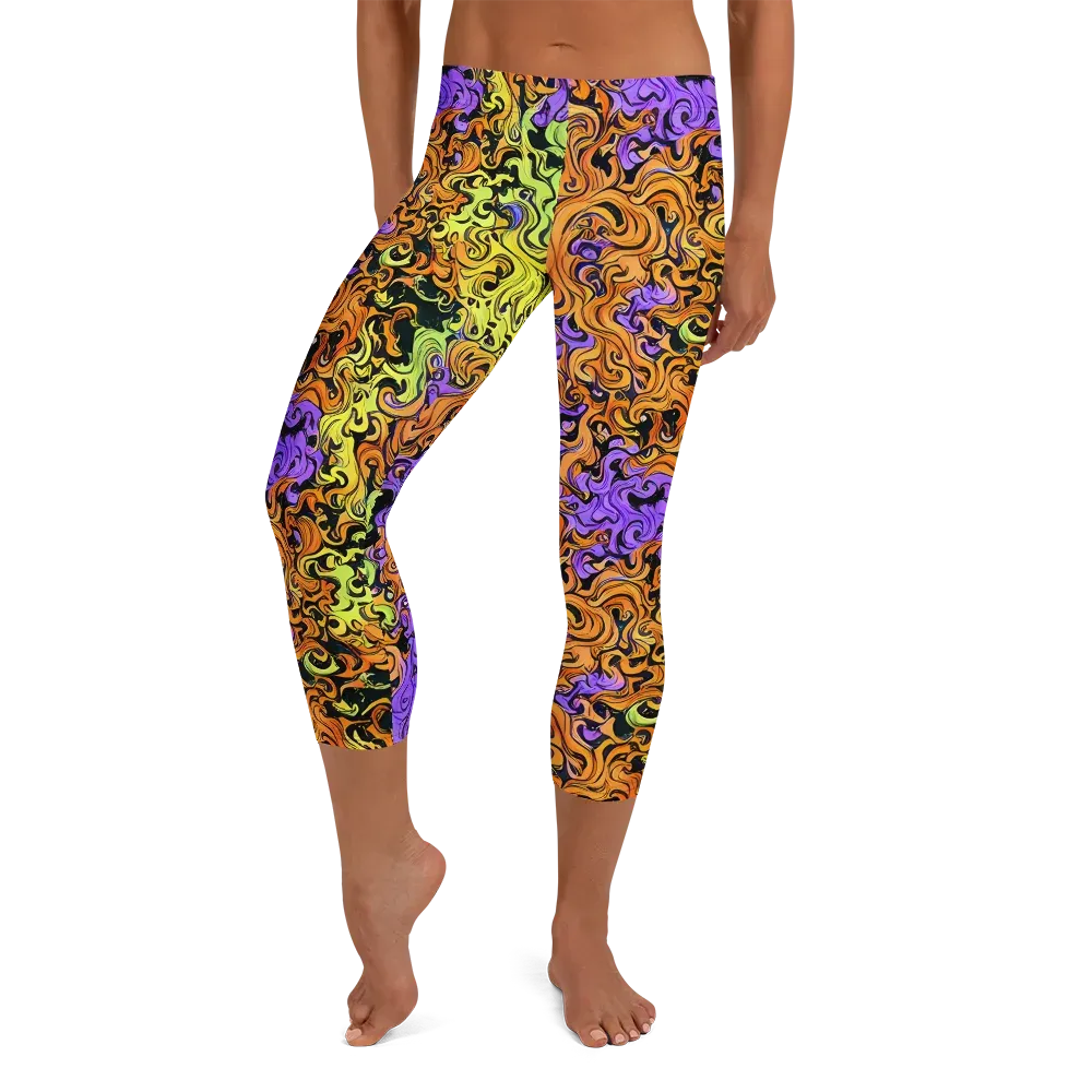 Neon Spell on Capri Leggings — Front