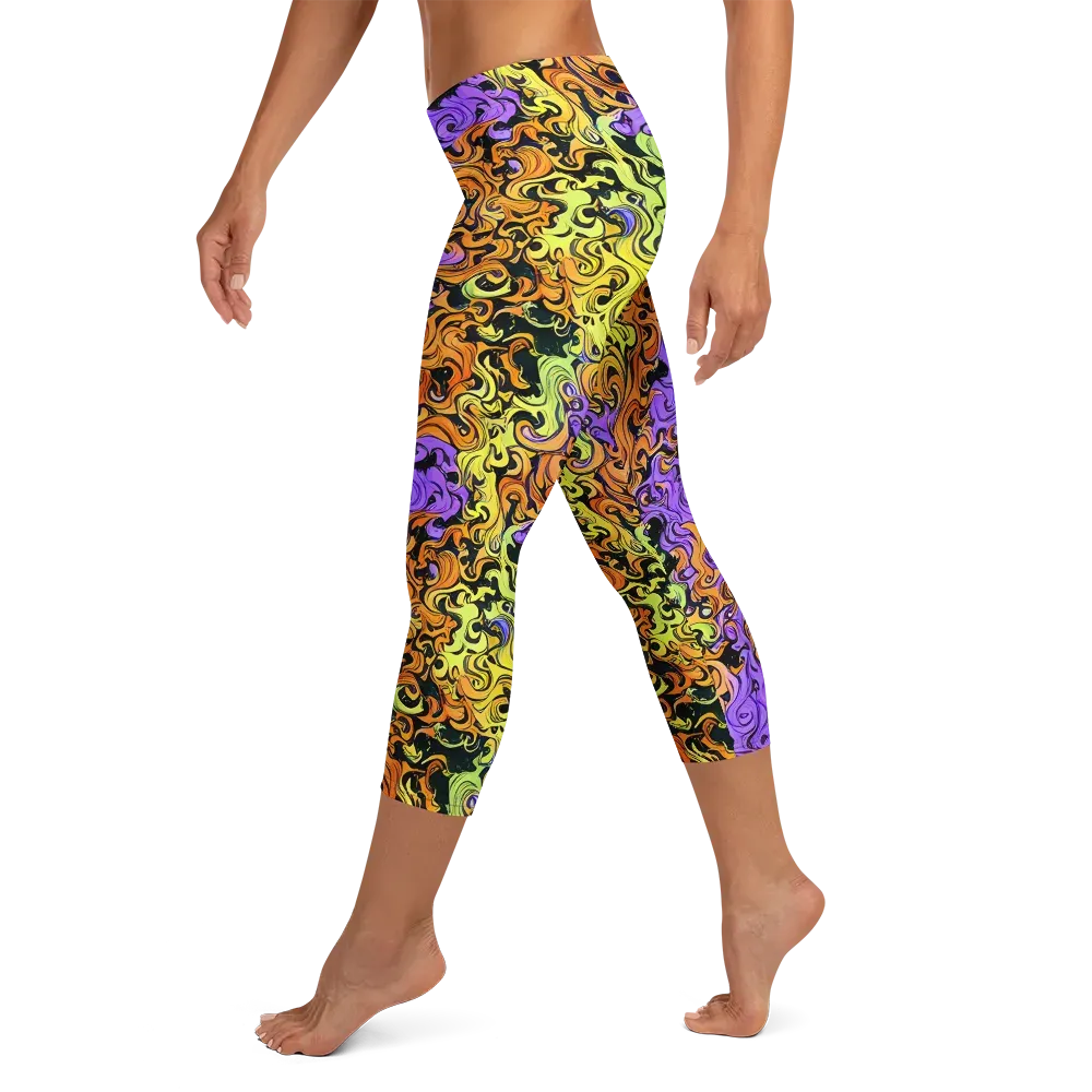 Neon Spell on Capri Leggings — Left