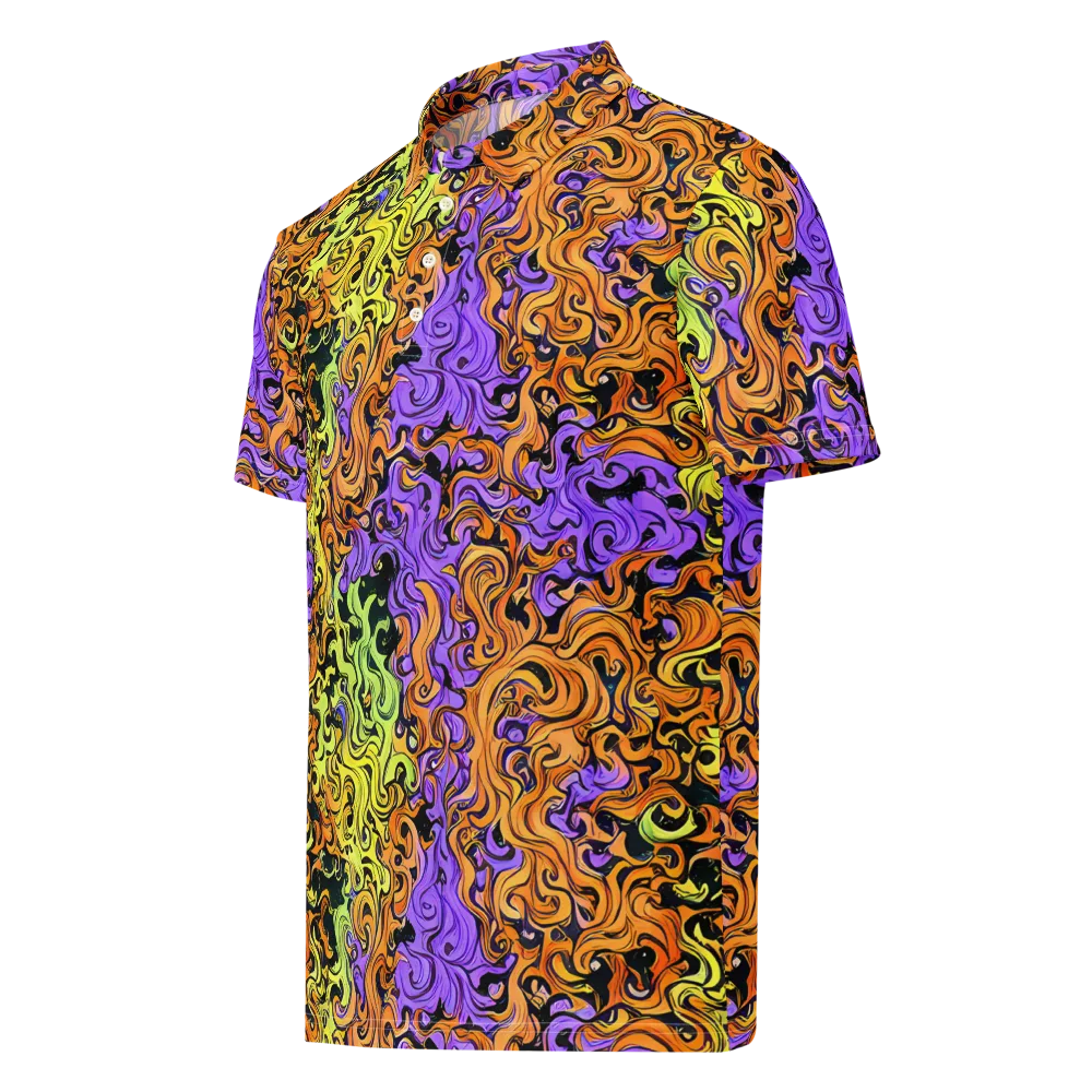 Neon Spell on Men's Slim Fit Polo Shirt — Left Front