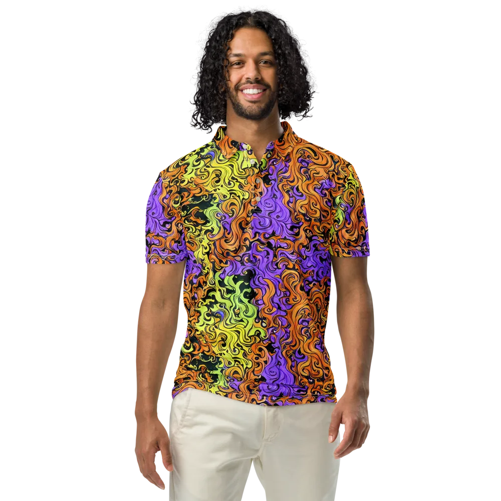 Neon Spell on Men's Slim Fit Polo Shirt — Front
