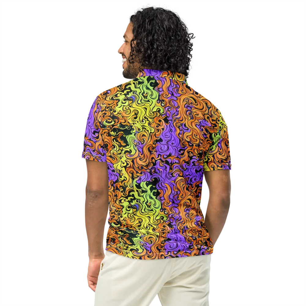 Neon Spell on Men's Slim Fit Polo Shirt — Back