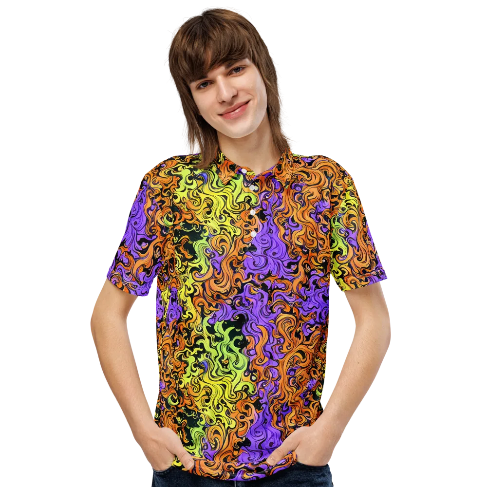 Neon Spell on Men's Slim Fit Polo Shirt — Front