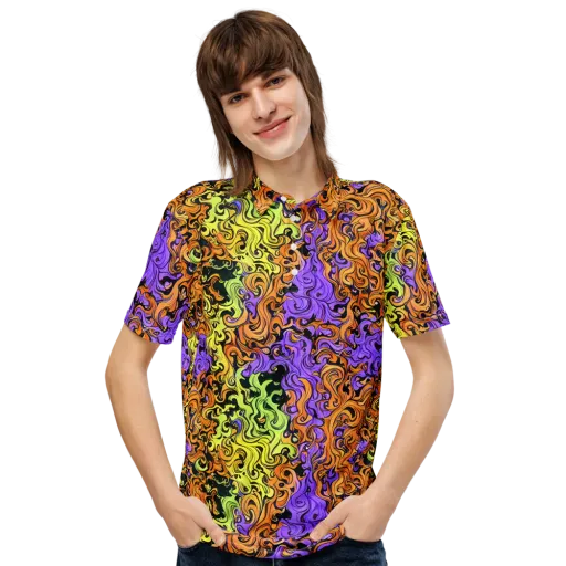 Neon Spell on a Men's Slim Fit Polo Shirt