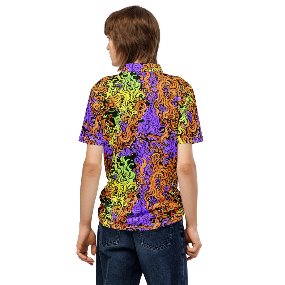 Neon Spell on Men's Slim Fit Polo Shirt — Back