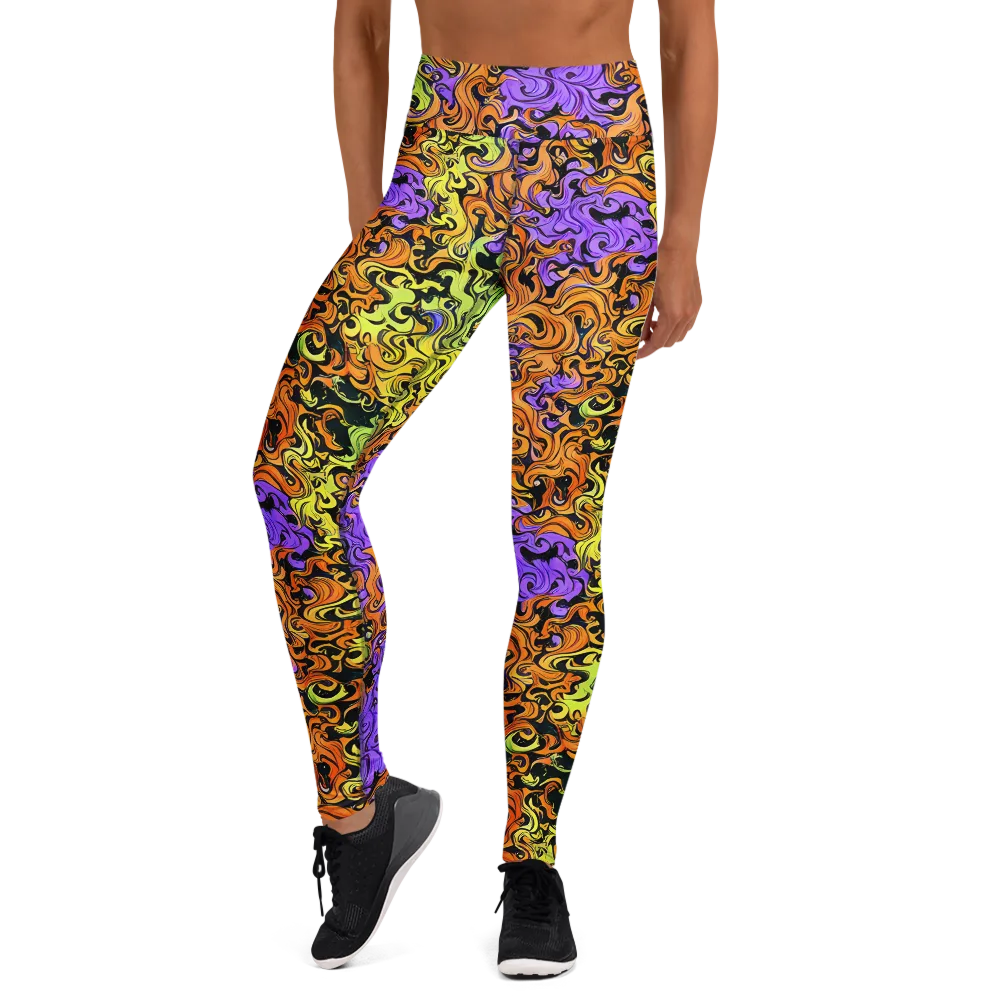 Neon Spell on Yoga Leggings — Front