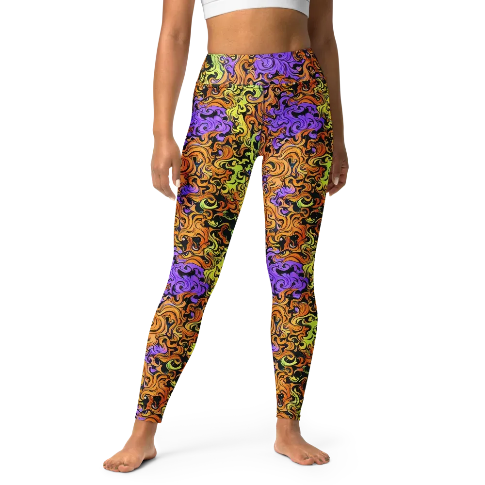 Neon Spell on Yoga Leggings — Front