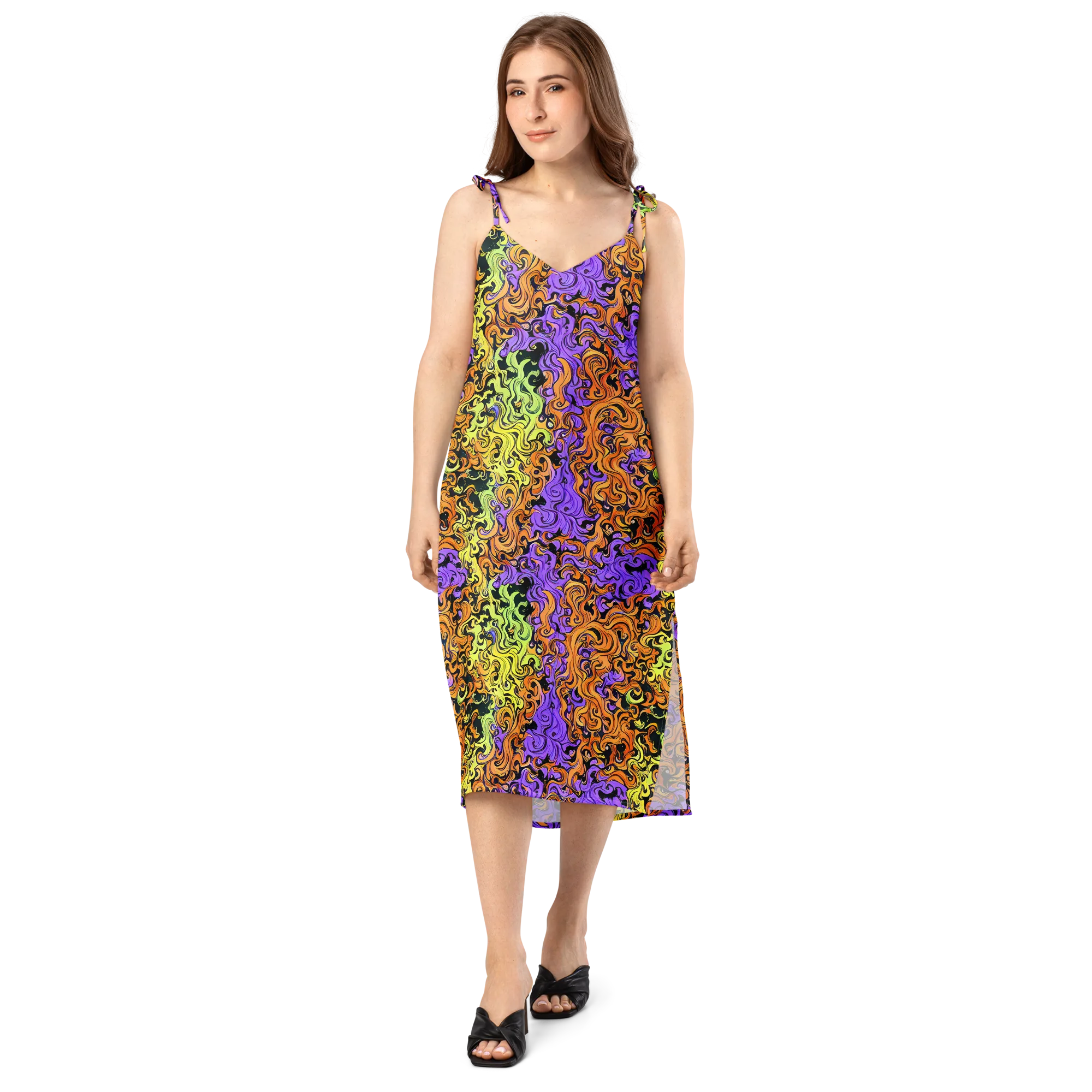 Neon Spell on Slip Dress — Front