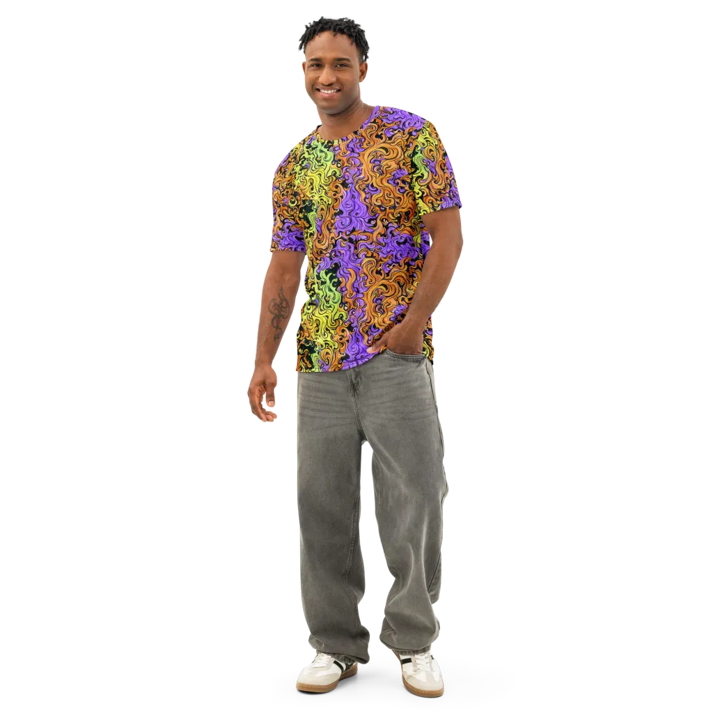 Neon Spell on Men's Cotton Crew Neck T-Shirt — Front