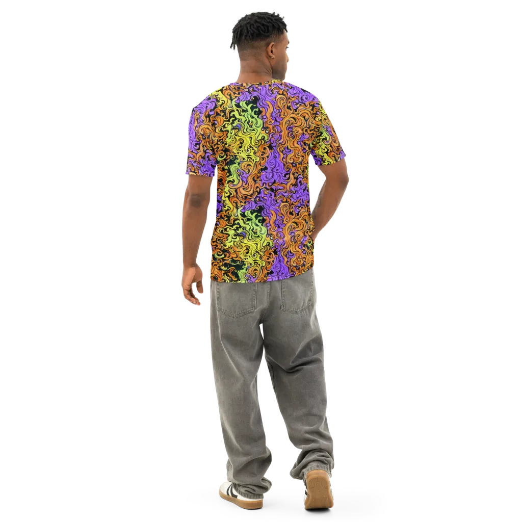 Neon Spell on Men's Cotton Crew Neck T-Shirt — Back