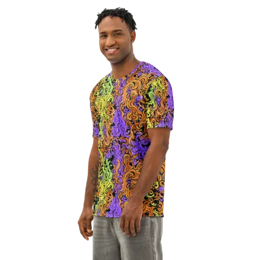 Neon Spell on a Men's Cotton Crew Neck T-Shirt