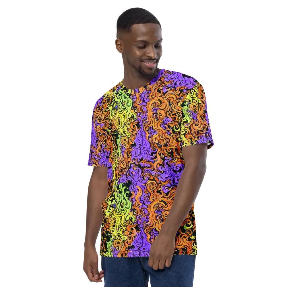 Neon Spell on Men's Crew Neck T-Shirt — Left