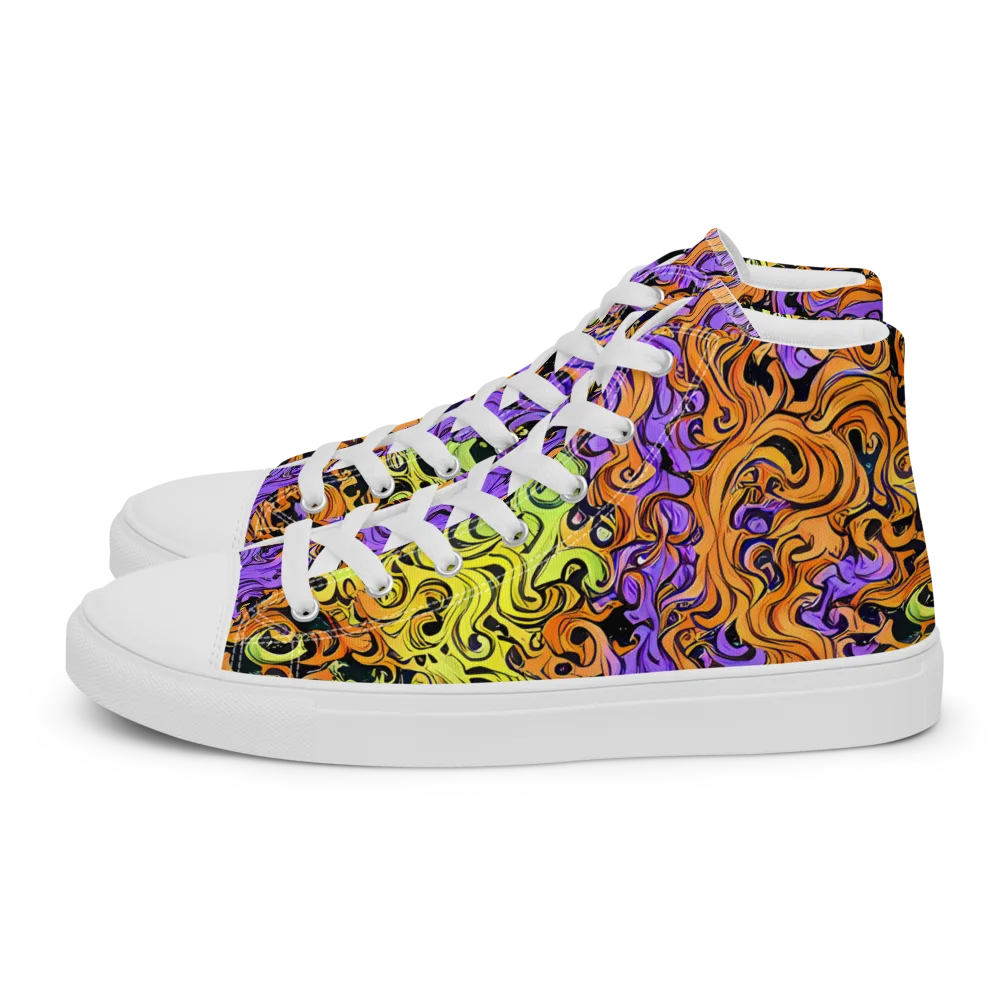 Neon Spell on Men's High Top Canvas Shoes — Left