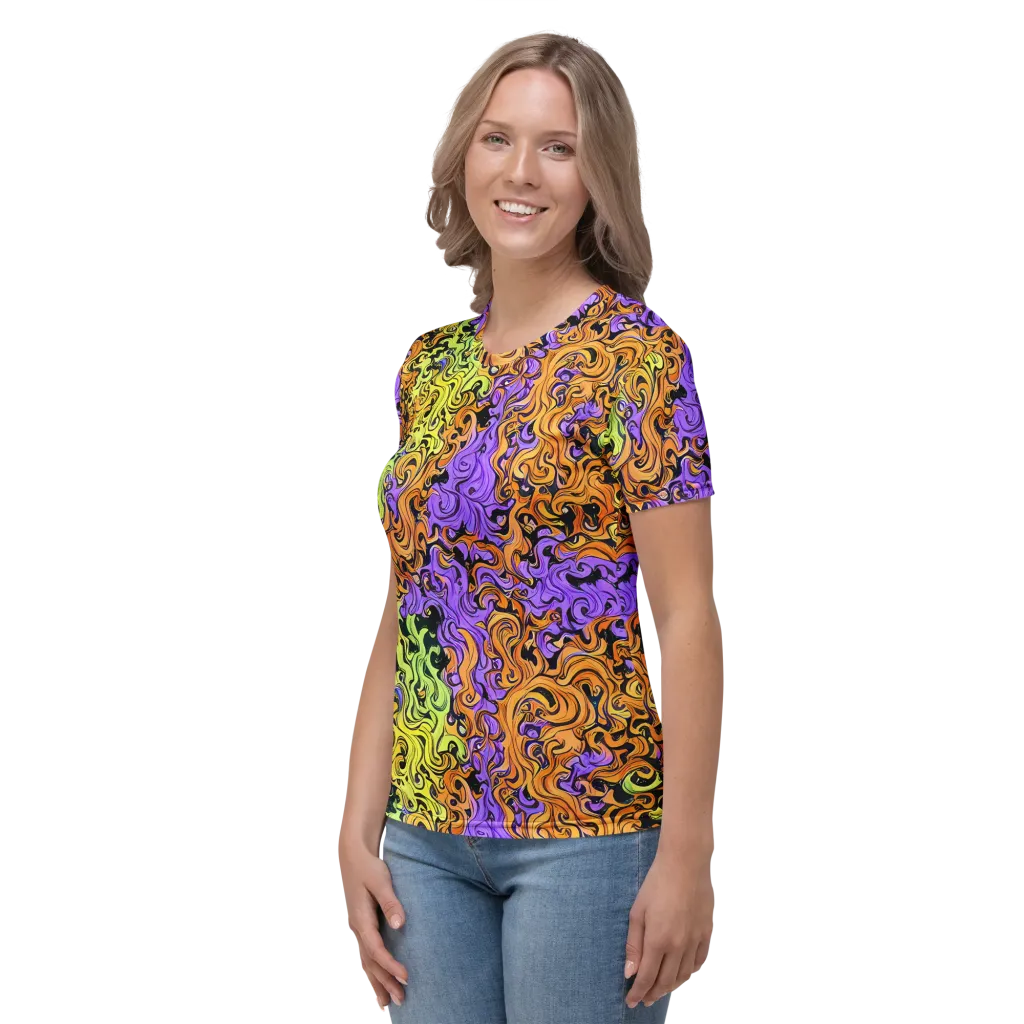 Neon Spell on Women's Crew Neck T-Shirt — Left
