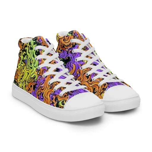 Neon Spell on a Women's High Top Canvas Shoes