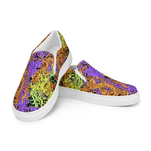 Neon Spell on a Men's Slip-On Canvas Shoes