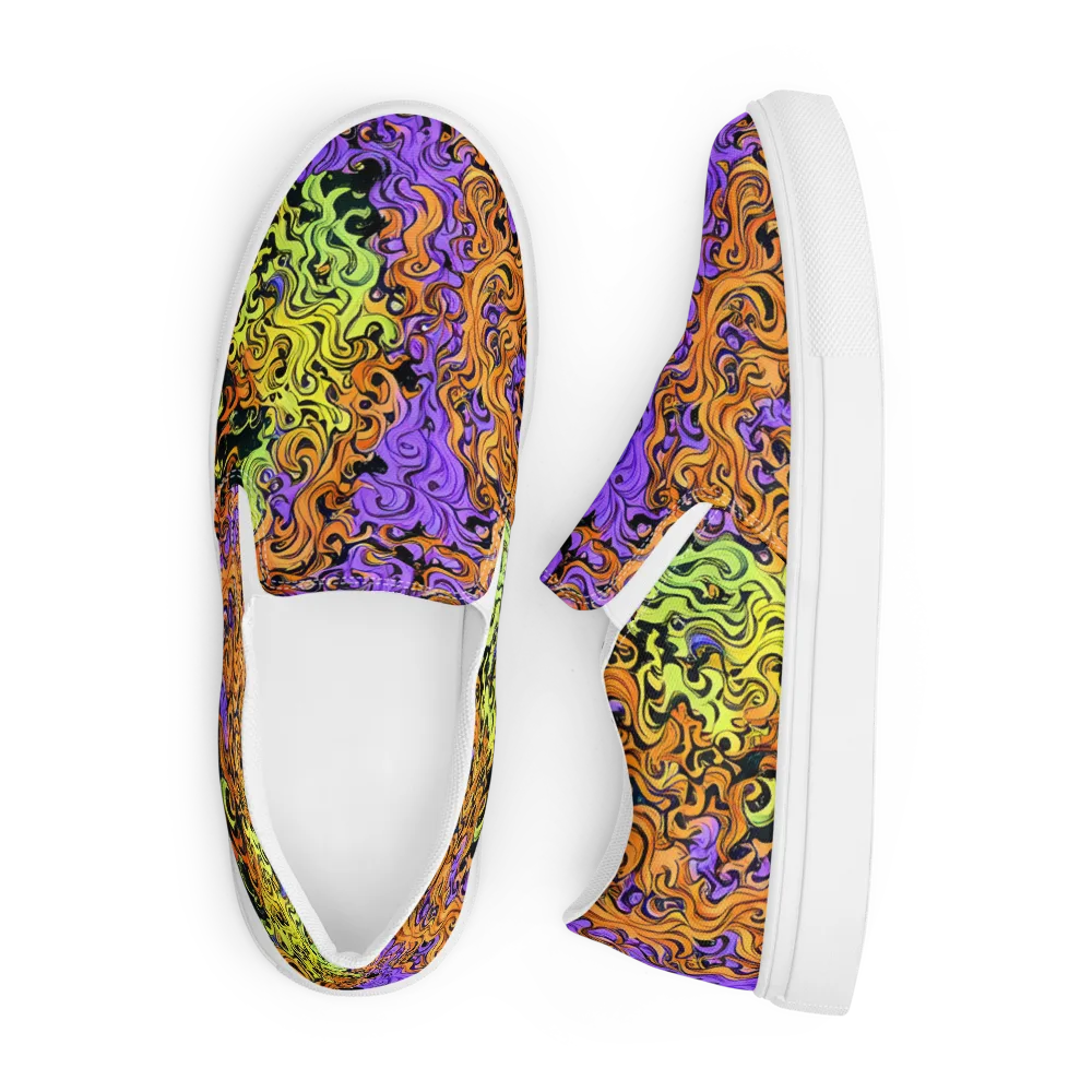 Neon Spell on Men's Slip-On Canvas Shoes — Front
