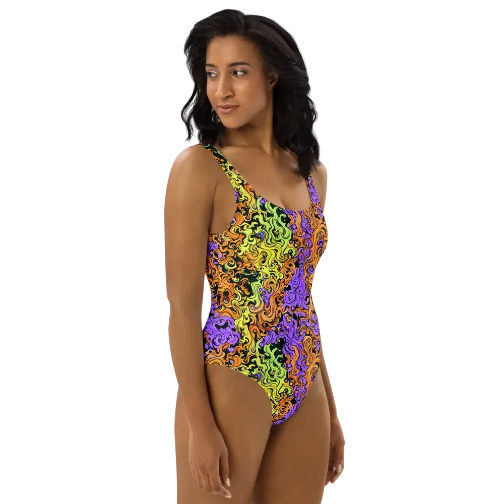 Neon Spell on One-Piece Swimsuit — Right
