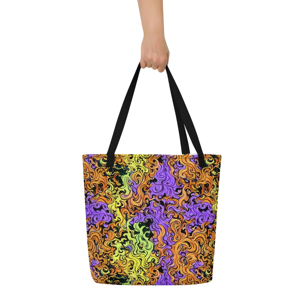Neon Spell on Large Tote Bag W/ Pocket — Front