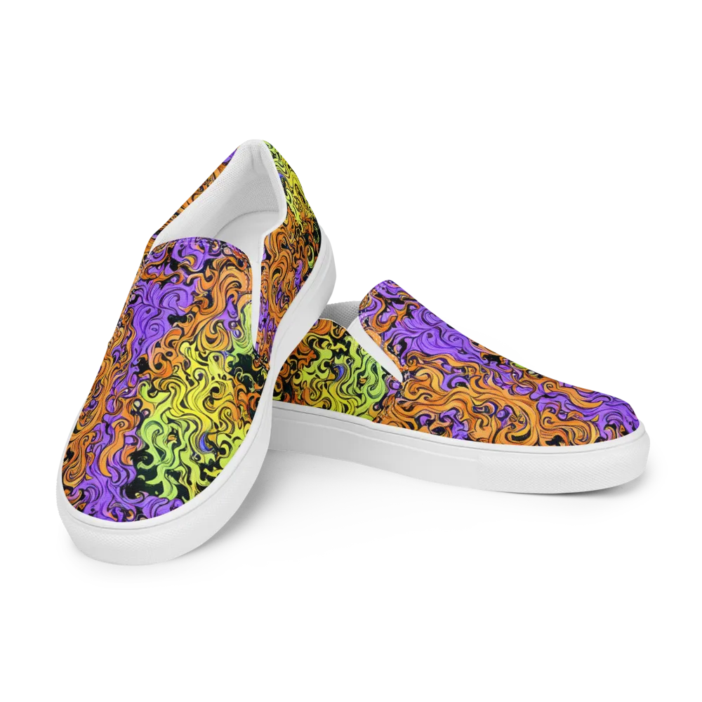 Neon Spell on Women's Slip-On Canvas Shoes — Left Front