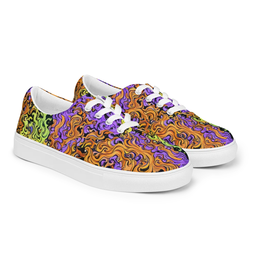 Neon Spell on Men's Lace-Up Canvas Shoes — Right Front
