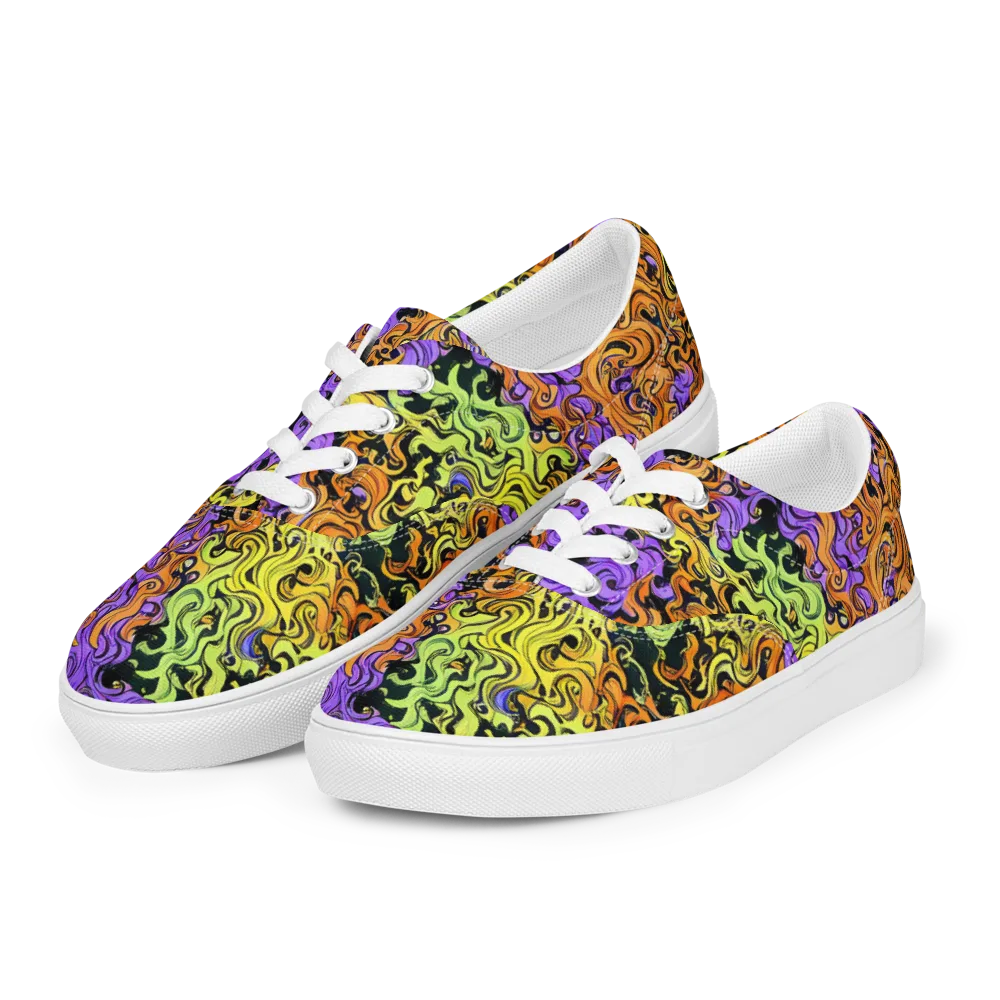 Neon Spell on Men's Lace-Up Canvas Shoes — Left Front