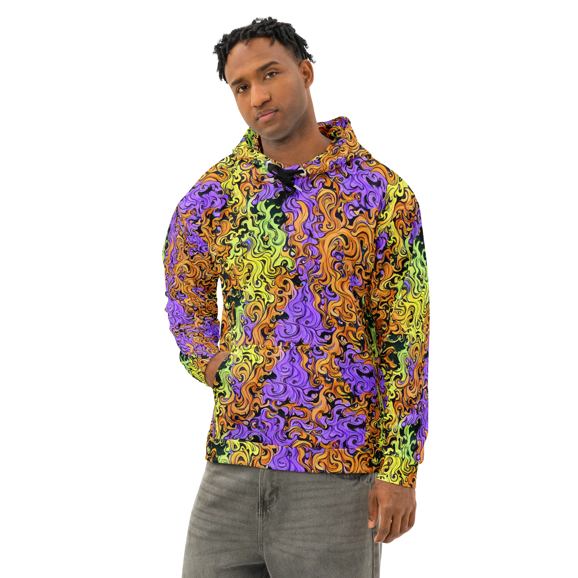 Neon Spell on Cotton Hoodie — Left Front