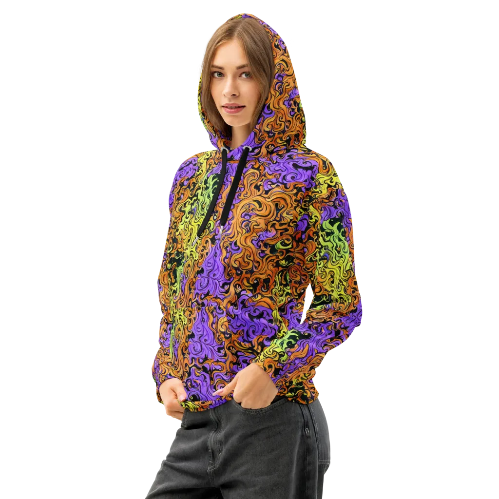 Neon Spell on Cotton Hoodie — Left Front