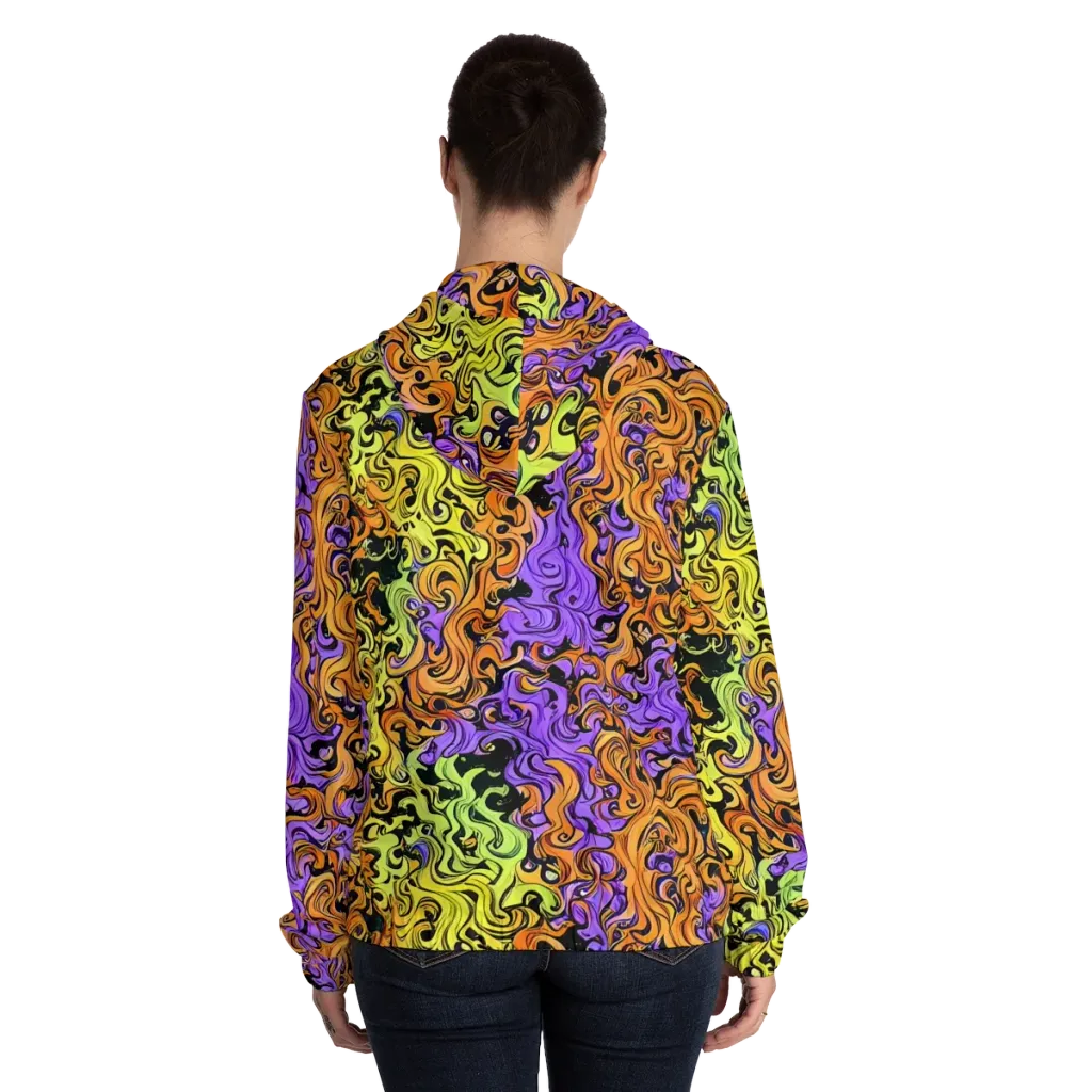 Neon Spell on Women's Full-Zip Hoodie — Back On Person