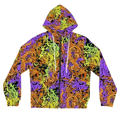 Neon Spell on a Women's Full-Zip Hoodie