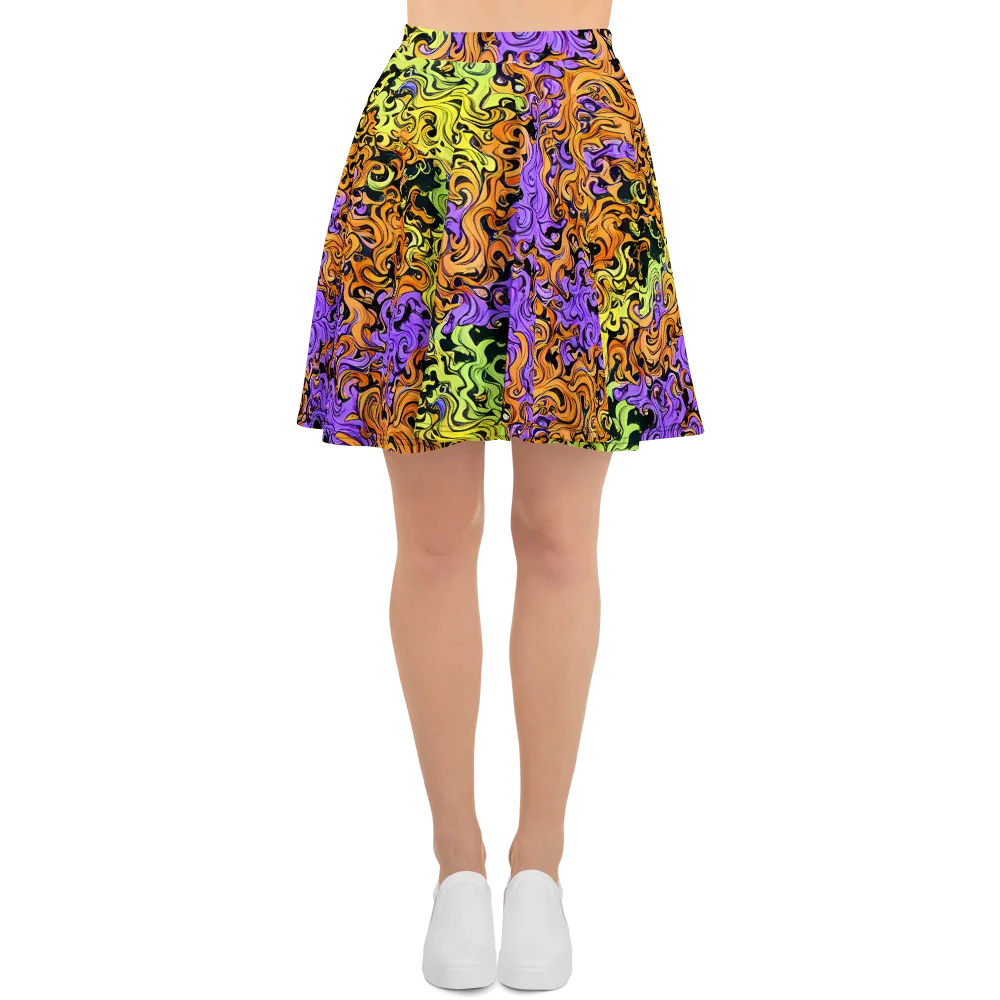 Neon Spell on Skater Skirt — Front