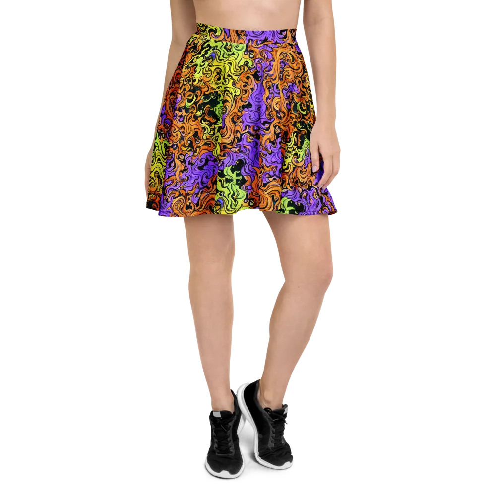 Neon Spell on Skater Skirt — Front